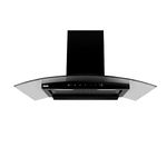 Glen 90cm 1200 m3/hr Curved Glass Wall Mounted Kitchen Chimney| Filterless| Auto Clean| 7 Yrs Motor &1Yrs Comprehensive Warranty by Glen| Touch & Gesture Control| (Senza Black 90cm)