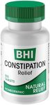 BHI Constipation Relief Natural Safe Targeted Homeopathic Active Ingredients Relieve Bloat Discomfort, Bowel Back-Up & Irregularity for Women & Men - 100 Tablets