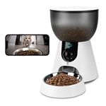 Podazz Automatic Cat Feeder with Camera, 5G WiFi Pet Feeder with App Control, Low Food & Blockage Sensor, 1-10 Meals/Day, Two-Way Audio Interacting, 4L Auto Cat Feeder with 304 Stainless Steel Bowl