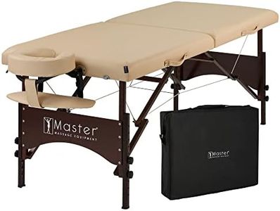 Master Massage 28" Argo Portable Massage Table in Cream with Walnut Legs- Spa Bed for Tabletop Exercise & Massage- Beauty Bed Tattoo Bed- Lash Table