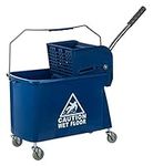 Professional Kentucky Mop Bucket and Wringer Yellow Red Blue 20 28 and 35 Litre (Blue, 20 Litre)