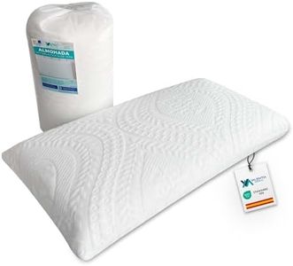 Valentia HOGAR - Almohada Viscoelastica 75 cm - Funda Lavable Aloe Vera con Cremallera + Funda Interior - Adaptable al Cuello – Antiacaros y Antibacterias - Fabricado España