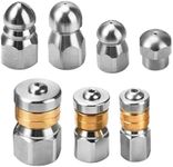 Pipe Cleaning Nozzle 7 Sewer Nozzle Stainless Steel Pressure Nozzle Hose Nozzle 4000 PSI Washing Nozzle High Pressure Nozzle