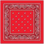 LM 12Pcs Bandanas 100% Cotton Paisley Print Head Wrap Scarf Wristband (Red)