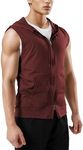 Ohoo Sleeveless Hoodie Vest Lightweight Slim Fit Zip Up Cotton Hooded Vest for Men with Dual Zipper, Dcf112-denimblue, XX-Large