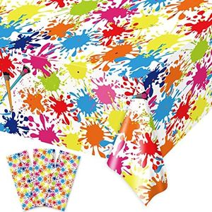 gisgfim 3 Pcs Art Paint Tablecloth Party Supplies Art Theme Birthday Party Decorations Creative Artist Painting Party Table Covers for Kids 105 x 54 inch