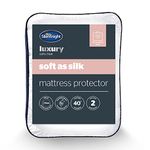 Silentnight Soft as Silk Mattress Protector - Luxury 30cm Deep Fitted Mattress Pad Cover Topper with Silky Fibres for Comfort - Hypoallergenic and Machine Washable – King Size 200x150cm, White