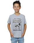 Disney Boys Mickey Mouse Steamboat Willie T-Shirt Sport Grey 7-8 Years