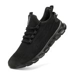 EGMPDA Men Running Sports Shoes Walking Gym Fashoin Sneakers Slip On Jogging Training Shoes Athletic Fitness Breathable Shoes Soft Comfortable Casual Lightweight Sneakers Black 43