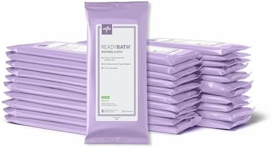 Medline ReadyBath Adult Bath Wipes, 240 Wipes (8 Wipes, 30 Packs), Scented, No Rinse Formula with Aloe, Shower Wipes for Sensitive Skin, Hypoallergenic & Alcohol-Free Wet Wipes, 8 x 8 Inch