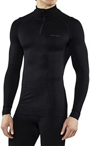 FALKE Men's Maximum Warm Tight Fit Longsleeved Zip Base Layer Top, Thermal Underwear, Breathable Quick Dry, Nylon, 1 Piece