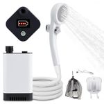 Upgrade Portable Camping Shower, Electric Shower for Camping, Outdoor Camp Shower Pump with 5200mAh Battery, 90 Mins Shower Time, Electric Shower Pump for Outdoor Bathing Pet Cleaning Garden Watering