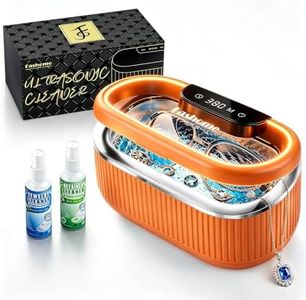 Ultrasonic Cleaner with 200Ml Solution, 45KHz 550ML Sonic Cleaner w/Basket Watch and Stand for All Jewelry, Rings, Eyeglasses, Retainers, Dentures - LED Light, Degass, 3 Power 5 Timer Modes
