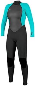 O'Neill Women's Reactor-2 3/2mm Back Zip Full Wetsuit, Black/Light Aqua, 12