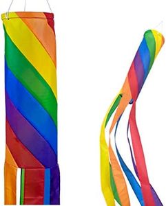 Spiral Rainbow 60 Inch Windsock by Madrona Brands | Durable Outdoor Hanging Decoration | Yard, Garden, Deck, Patio and More