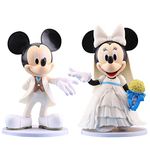 Sedir Wedding Ornament, Mickey and Minnie Wedding Traditions Figurine, Mickey Theme Party Supplies, Fun Wedding Couple White Wedding Dress Decorations Gift(2 pcs)