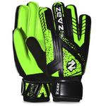 ZABZ Goalkeeper Gloves Non-slip Latex Material Soccer Goalie Football Goalkeeping Gloves Wrist Protection For Kids Youth and Adults (Green, Size 8 suitable for size M-L adult)