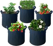 ZhaoCo Potato Grow Bags 5 Pack, 3 Gallon/ 5 Gallon/ 7 Gallon/ 10 Gallon Reusable Durable Breathable Non-Woven Fabric Pots Garden Growing Containers for Vegetables Flowers Plants Fruits - 7 Gallon