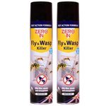 Quebec - Zero in Fly and Wasp Killer- Indoor Flying Insect Killer -Eliminates insects in seconds- Spray Leaves Neutral Scent-Wasp Killer Spray 300ml- Pack of 2