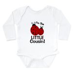 CafePress I'm The LITTLE Cousin! Ladybu Long Sleeve Infant B Cute Long Sleeve Infant Bodysuit Baby Romper