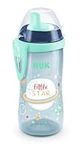 NUK Kiddy Cup Night Toddler Cup | 12+ Months | 300 ml | Leak-Proof Toughened Spout | Glow in The Dark | Clip & Protective Cap | BPA-Free | Blue