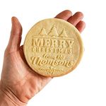 Handance 2023 Personalized Cookie Stamp for Baking Custom Christmas Cookie Mold with Family Name Design Customized DIY Cookie Cutter Set Acrylic Cookie Stamp Press