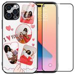 Customized Case for iPhone 14 Pro Max 6.7" Personalised Gifts Presents for Boyfriend Girlfriend Dad Mom Custom Photo Phone Case Anti-Scratch Shockproof Drop Protection Phone case,Temper Glass 4 Pics