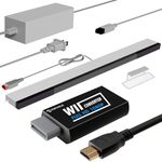 PORTHOLIC Wii to HDMI Converter 1080P with 5ft High Speed HDMI Cable Wii2 HDMI Adapter Output Video&Audio with 3.5mm Jack Audio, Support All Wii Display 720P, NTSC, Compatible with Full HD Devic