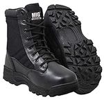 Mens MIG side zip & lace up Army Tactical Combat Boots (Black, UK6)