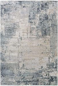 BoutiqueRugs Ivory Abstract 12x16 Large Area Rug Contemporary Olive Taupe Medium Gray Pale Blue Devonport Great Room Open Concept Master Bedroom Large Dining Room Stain Resistant Non-Shedding