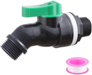 Plastic Rain Barrel Valve Spigot, High Flow Valve Core, 3/4 NPS Inlet x 3/4 GHT Outlet Bulkhead Valve for Outdoor Plastic Bucket Rain water Drum Container Down Spout Collector in