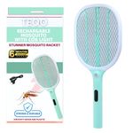 TEQO Mosquito Bat with Light | Rechargeable Mosquito Swatter | Mosquito Killer Racket | Fast Charging & Long Backup Battery Fly Swatters (Multicolor)