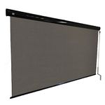 Multiple Awnings - Outdoor Roller Shades | Exterior Roll Up Blind with Black Casing | Cordless Manual Lever | MultiShade Collection with UV Protection | 14' W x 10' L - Black Screen | CA Assembled