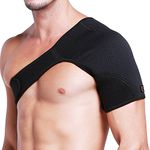 HUEGLO Left Shoulder Support Brace for Men & Women Rotator Cuff Support Compatible for Injury Prevention,Frozen Shoulder Pain Relief, Dislocated AC Joint,Sprain,Soreness,Tendinitis,Arthritis (Left)