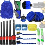 GOH DODD 23 Pieces Car Cleaning Kit, Auto Detailing Brush Set for Cleaning Wheels, Interior, Exterior, Leather, Dashboard, Air Vents, Emblems