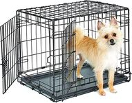 New World Newly Enhanced Double Door 60.96 cm (24-Inch) Dog Crate for Small Dog Breeds; Includes Leak-Proof Pan, Floor Protecting Feet, and New Patented Features; B24