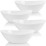 Lawei 4 Pack 9" Porcelain Serving Bowls, 36 Oz Oval Ceramic Mixing Bowls, Large Serving Dishes for Salads, Spaghetti, Dessert, Veggie, Potatoes and Fruits, Side Dishes, Microwave & Dishwasher Safe