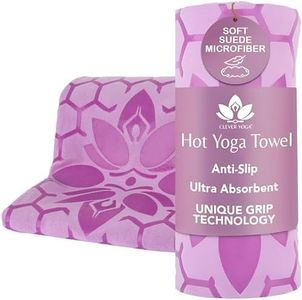 Yoga Towels for Hot Yoga, Non Slip and Long Clever Towel Provides Grip with Unique Two-Sided Design, Microfiber is Absorbant and Lightweight with Moisture Wicking Properties