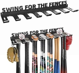 Baseball Bat Storage Rack Hanger Hanging Storage Organizer Display Wall Mount Holds 14 Bats Metal Heavy Duty Sports Home Equipment Organizer Hooks Hardware Included Swing for the Fences
