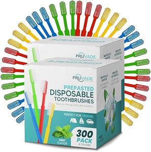 Pruvade 300 Pack Disposable Toothbrushes with Toothpaste, Built in | Prepasted Toothbrushes Individually Wrapped | Single Use Waterless Tooth Brush Soft Bristles for School, Hotel, Camping, Travel