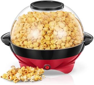 Popcorn Machine, RELIA 6-Quart Popcorn Popper maker, Nonstick Plate, Electric Stirring with Quick-Heat Technology, Cool Touch Handles