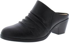 Clarks Women's Emily 2 Charm Mule, Black Leather, 7.5 Wide