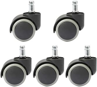 Chair Castors Heavy Duty Chair Wheels heedpeiur 5 Pcs Rubber Castors for Furniture, Office Chair Wheels for Desk Chair Rotate 360 Degrees Chair Casters Replacement Hard Floor Castors for Office Chair