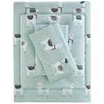 Sleep Philosophy True North Flannel Sheets Queen Size, Cozy 100% Cotton Flannel Bed Sheets, Ultra Soft Cute Sheet Set, Novelty Print Themed Cold Weather Warm Bedding Set, Seafoam Llama 4 Piece