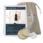 Easyblinds Easynight Premium blackout blind, thermal, self-adhesive attachments, OEKO-TEX fabric, WHITE, cut to any shape/size up to 150x135cm, Full Blackout, Easy To Use, Temporary Or Permanent