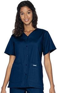 Landau Essentials Relaxed Fit 4-Pocket V-Neck Scrub Top for Women 8232 Navy