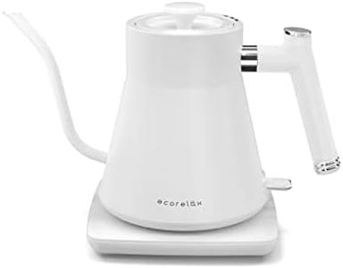ECORELAX Gooseneck Electric Kettle with Temperature Control,1200W Electric Tea Kettle, 34oz Pour Over Electric Kettle for Coffee & Tea (White-2)