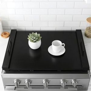 FayuuGem Wooden Stove Top Cover 30x22 with Handles for Gas Electric, Sink