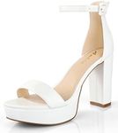 Ankis Platform Heels 4 Inches Chunky heels Sandals for Women Comfy Open Toe Block Heeled Sandals Black Nude White Silver Gold Ankle Strappy Heels Black Chunky Platform Heels for Women Summer Dress