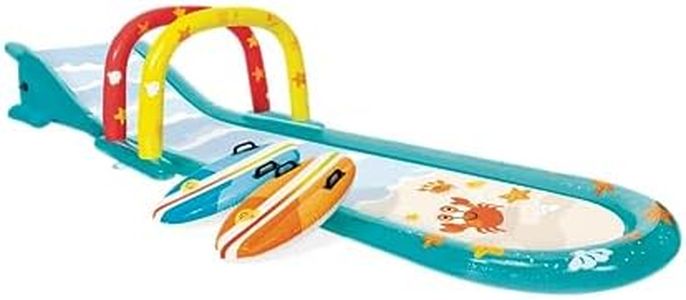 INTEX Inflatable Surfing Fun Slide: Includes Two Inflatable Surf Riders – Built-in Water Sprayer – 221" x 54" x 39" – Ages 6+